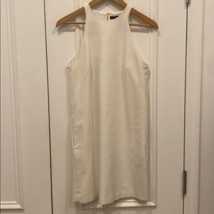 Zara white shoulder dress with pockets